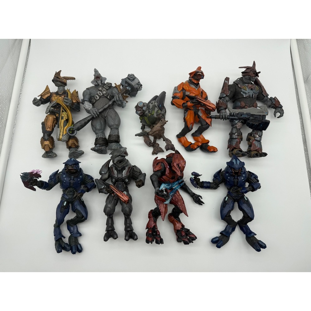 Halo Action Figure Lot Covenant Banished Elites Zealot Brutes Grunt Weapons 9pc
